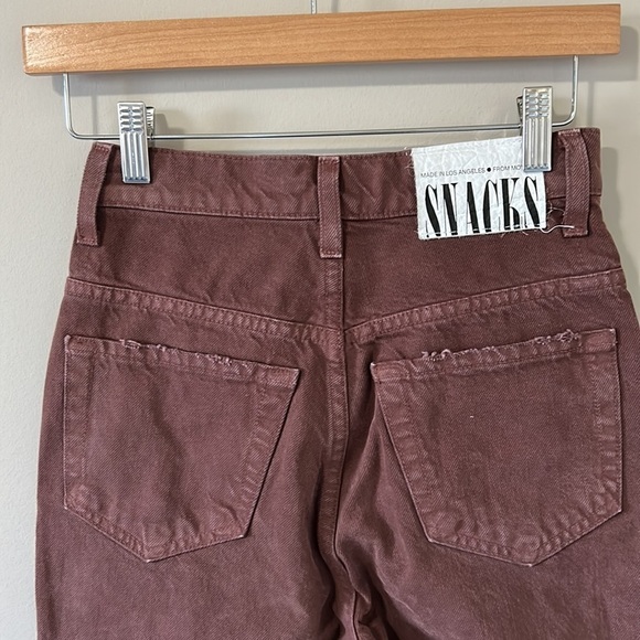 MOTHER SNACKS Twizzy Jean Skimp French Toast High Waist Brown Sz 23 NEW - Picture 9 of 13